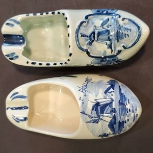 Vintage Delft clog ashtrays